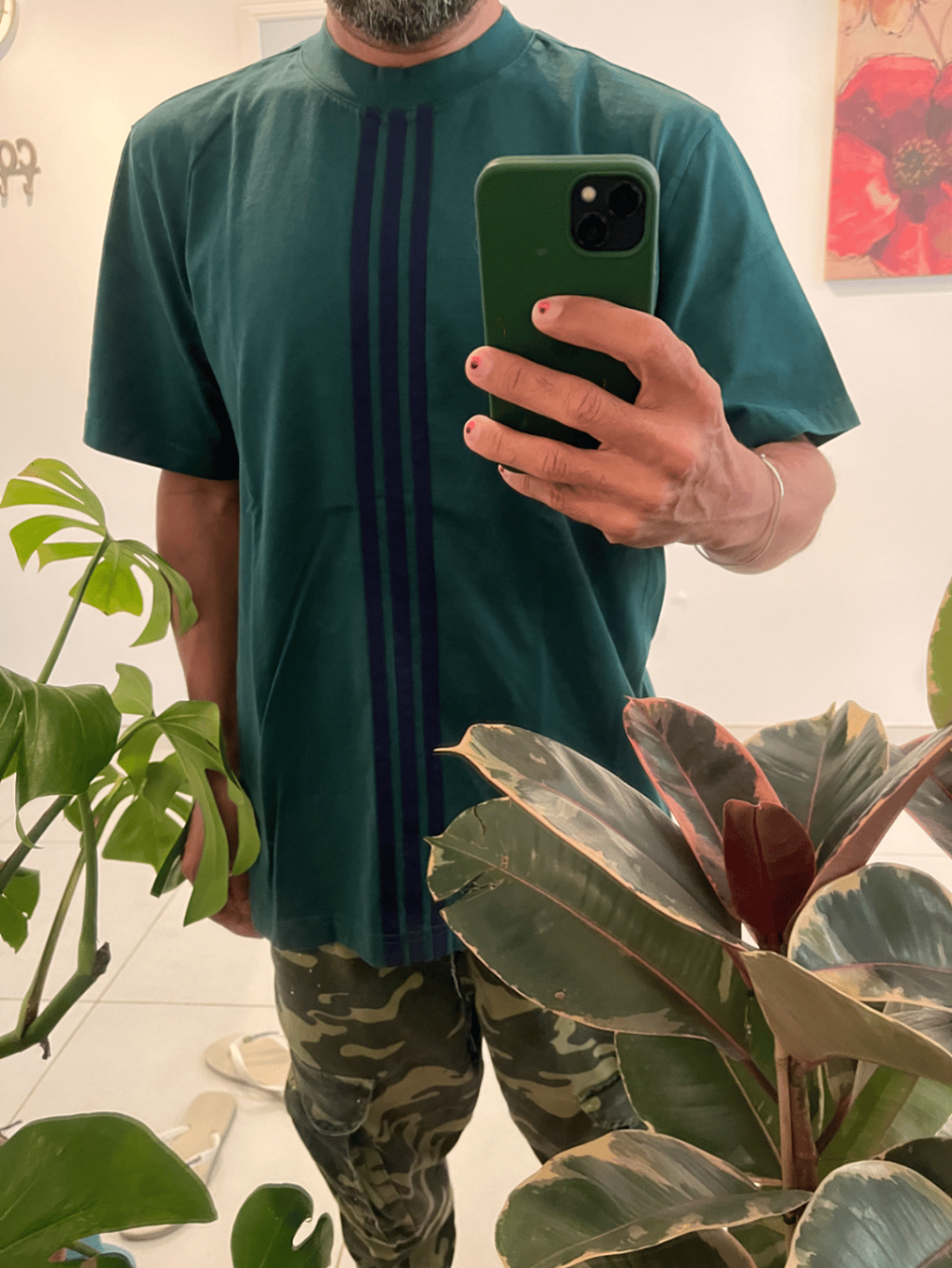 Camiseta Adidas con rayas verticales verdes - photo 5