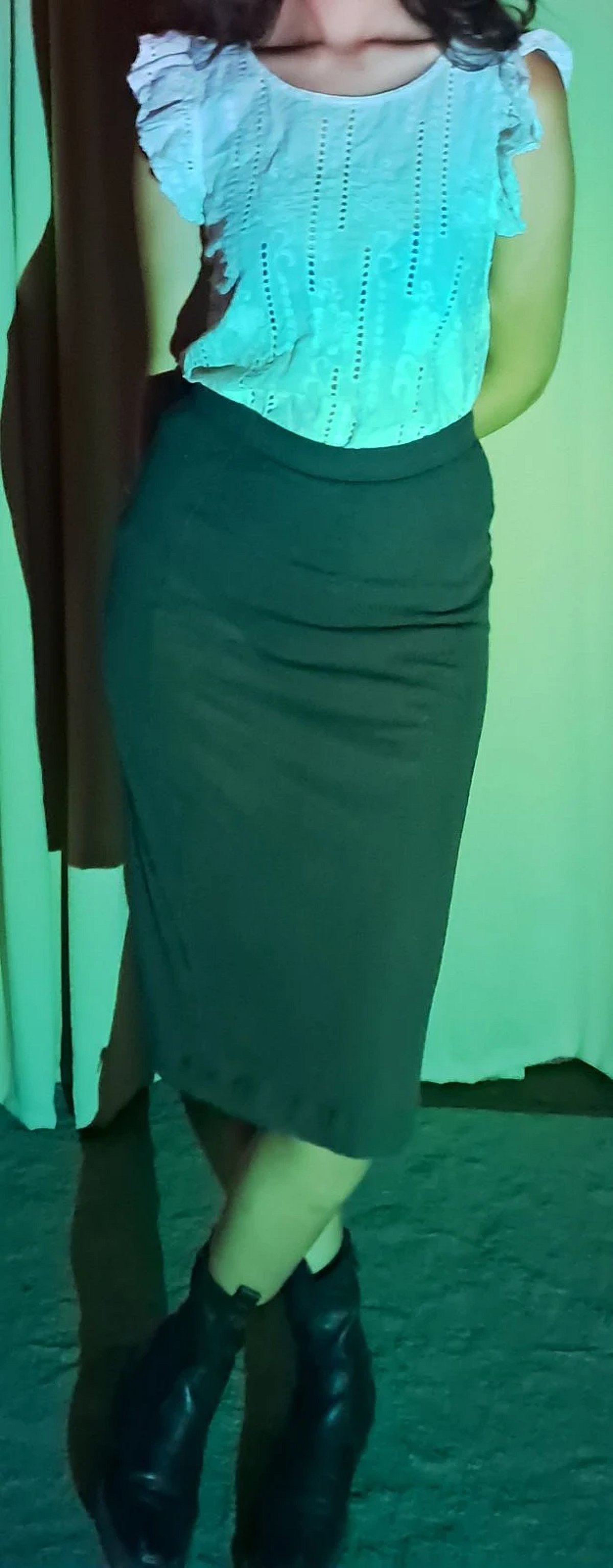 Top blanco con volantes, estilo boho, de una marca italiana, 100 % algodón - photo 3