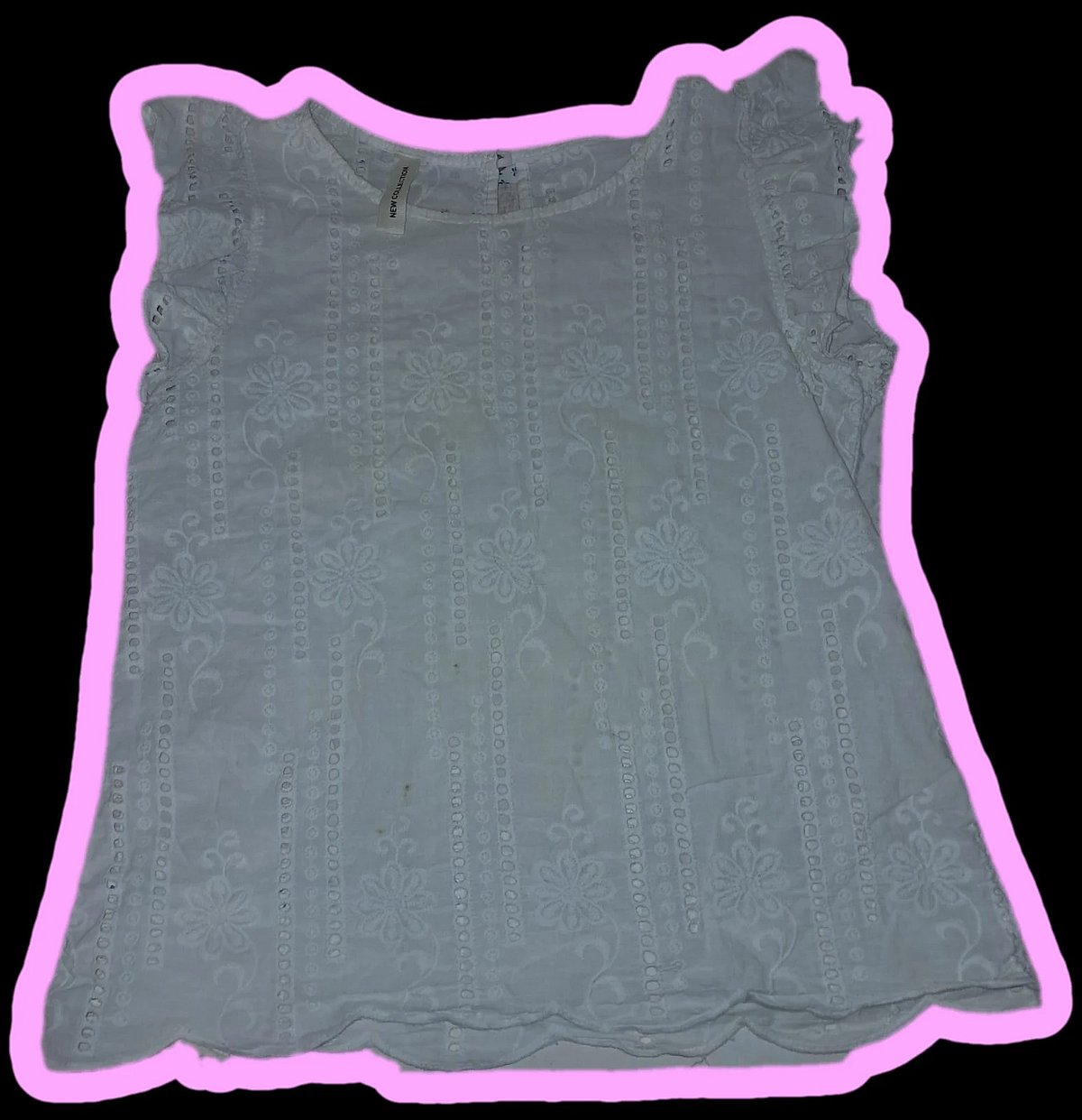 Top blanco con volantes, estilo boho, de una marca italiana, 100 % algodón - photo 2