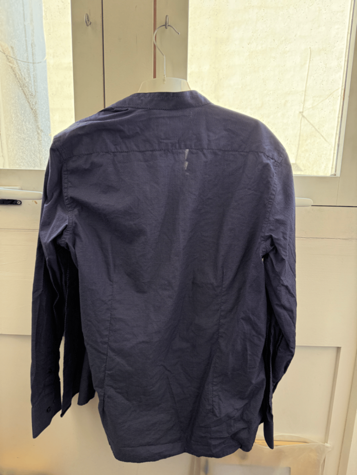 Camisa sin cuello con estampado azul de Gagliardi - photo 2