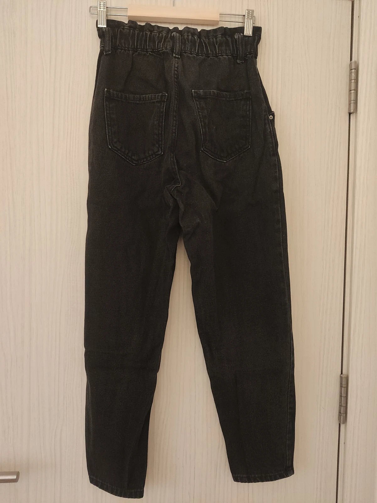 Jeans suwed b'qadd għoli tal-paperbag - photo 2