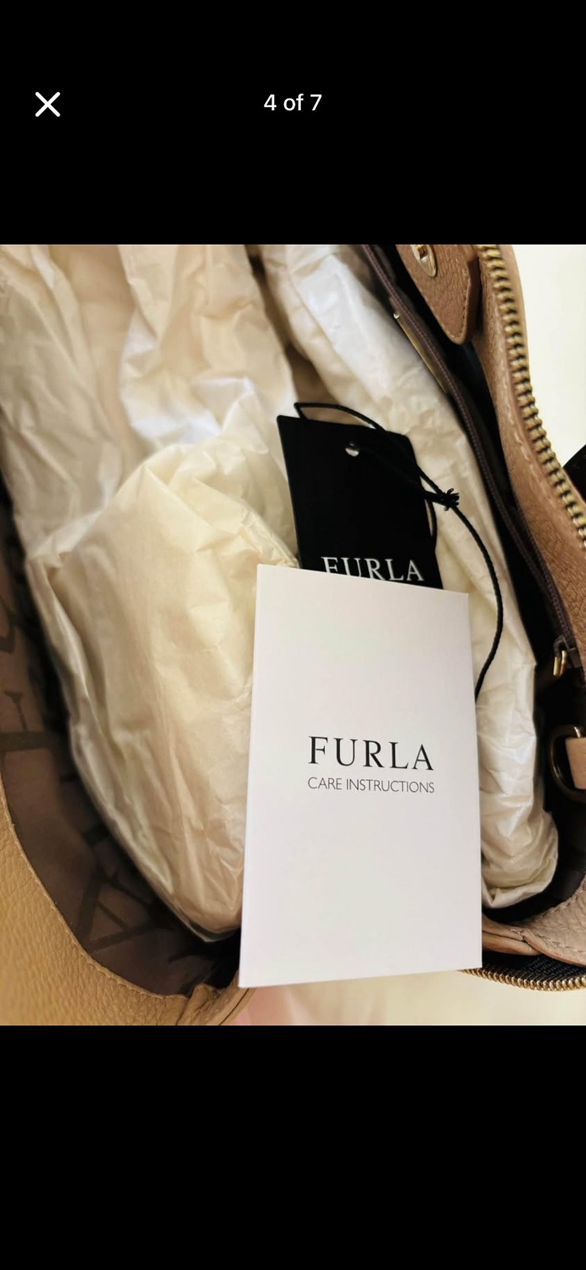 Autentica borsa Furla beige con effetto pelle di serpente - photo 7