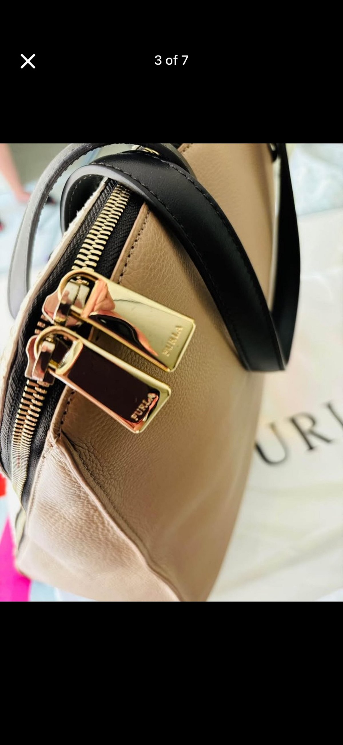 Autentica borsa Furla beige con effetto pelle di serpente - photo 6