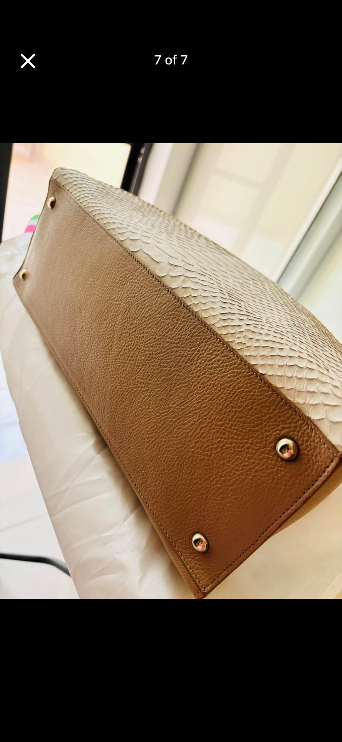 Autentica borsa Furla beige con effetto pelle di serpente - photo 5