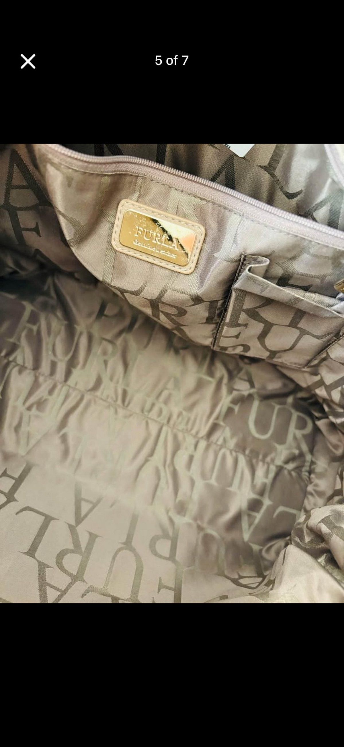 Autentica borsa Furla beige con effetto pelle di serpente - photo 3