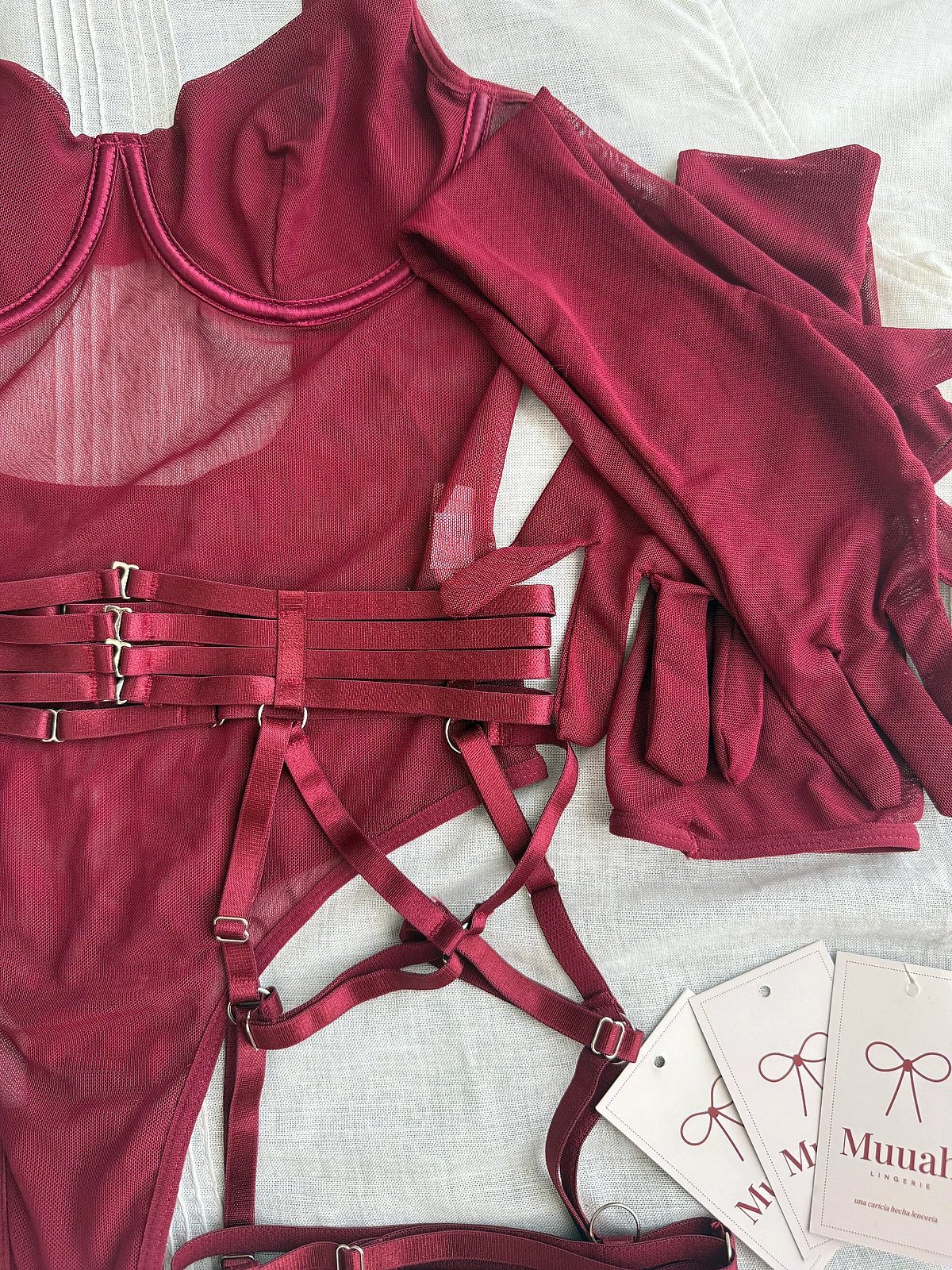 Sett ta' Lingerie Noir Lace Up - photo 3
