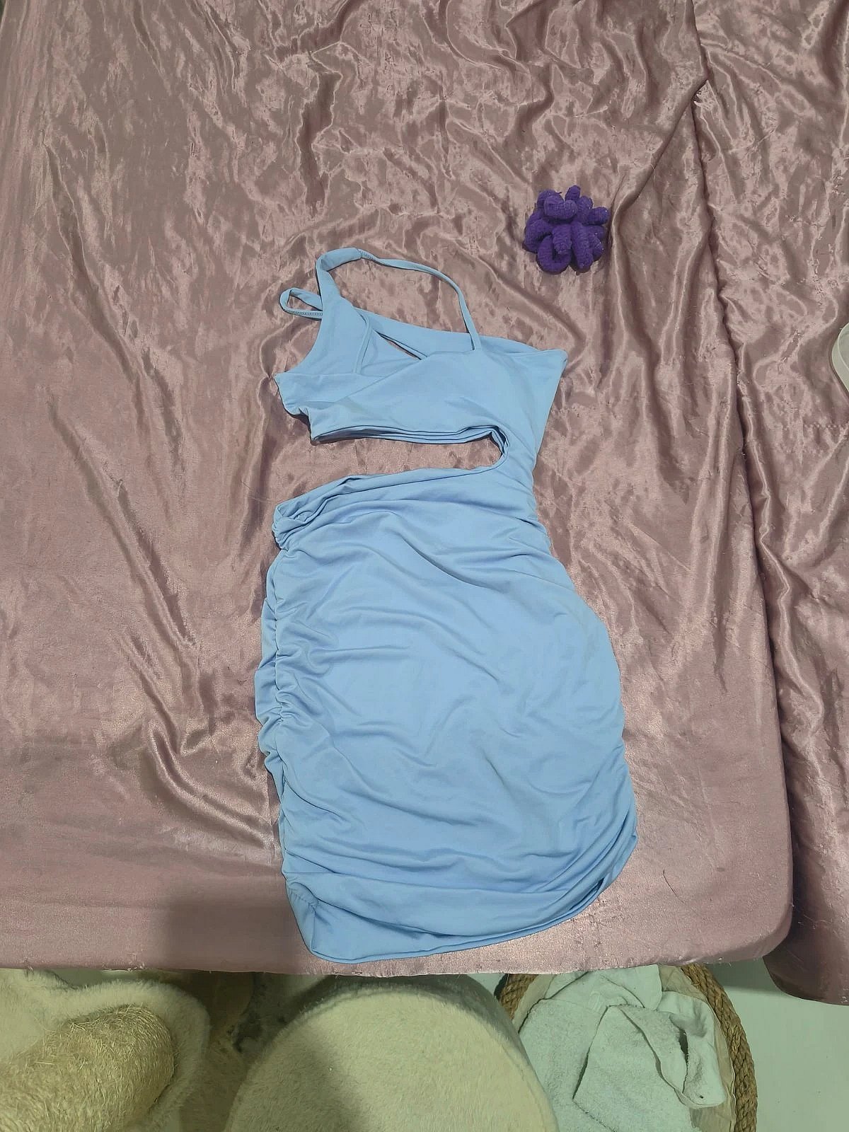 Ilbies Mini Blu b'Qtugħ f'Forma Ruched - photo 2