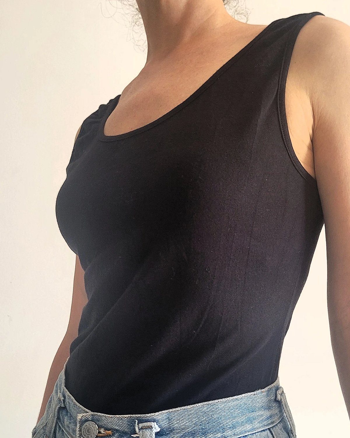 Basic Black Scoop Neck Bodysuit - photo 3