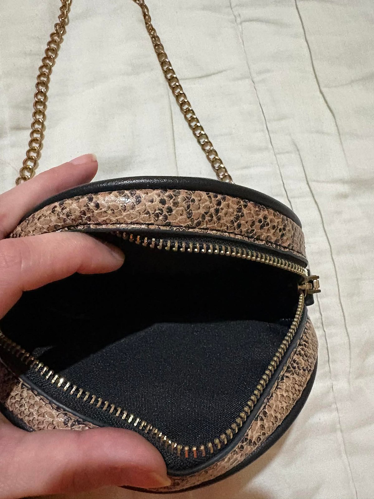Borża crossbody tonda bi stampar ta' serp - photo 2