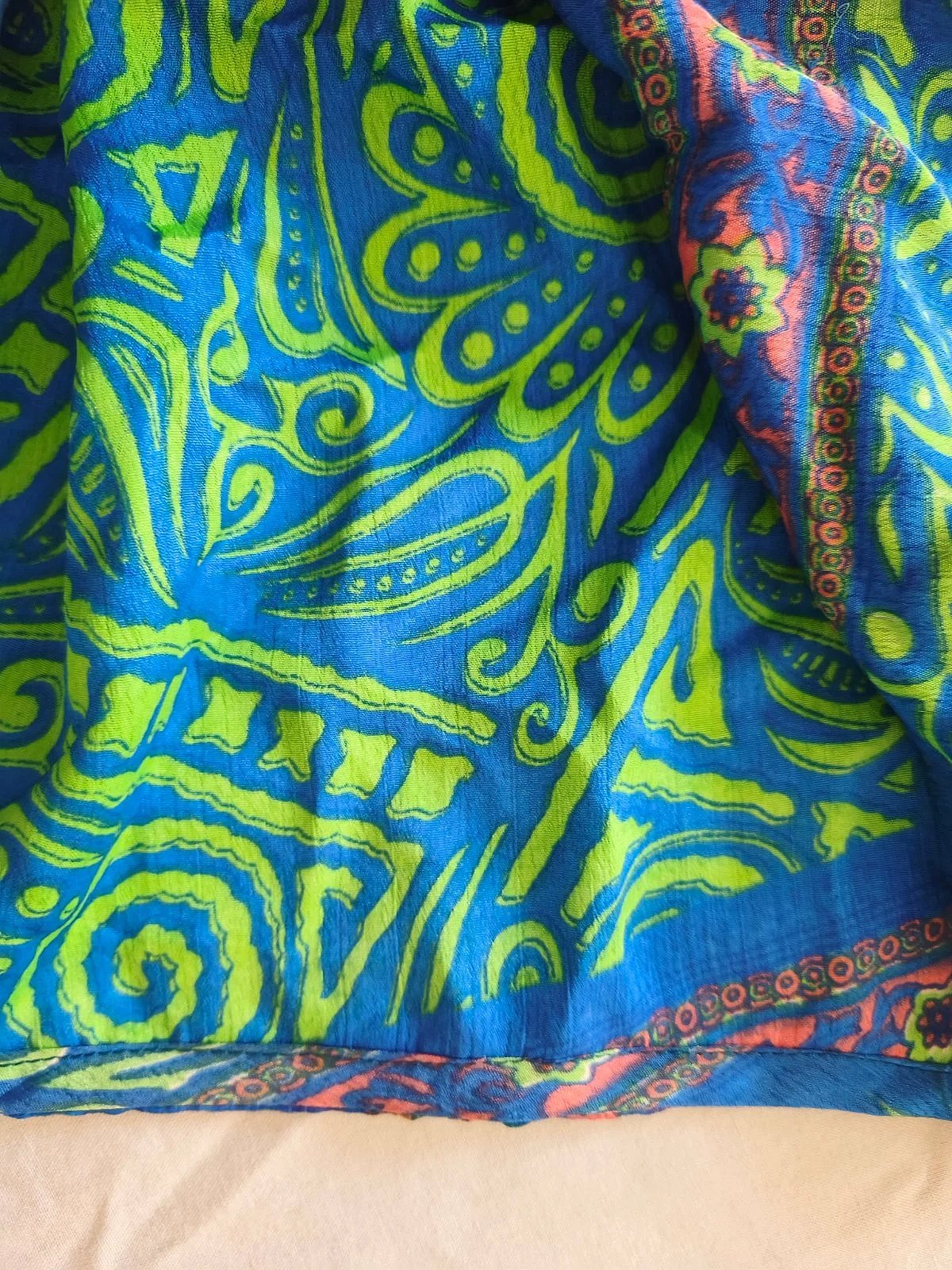 Ilbies Paisley Blu Aħdar Wrap - photo 2