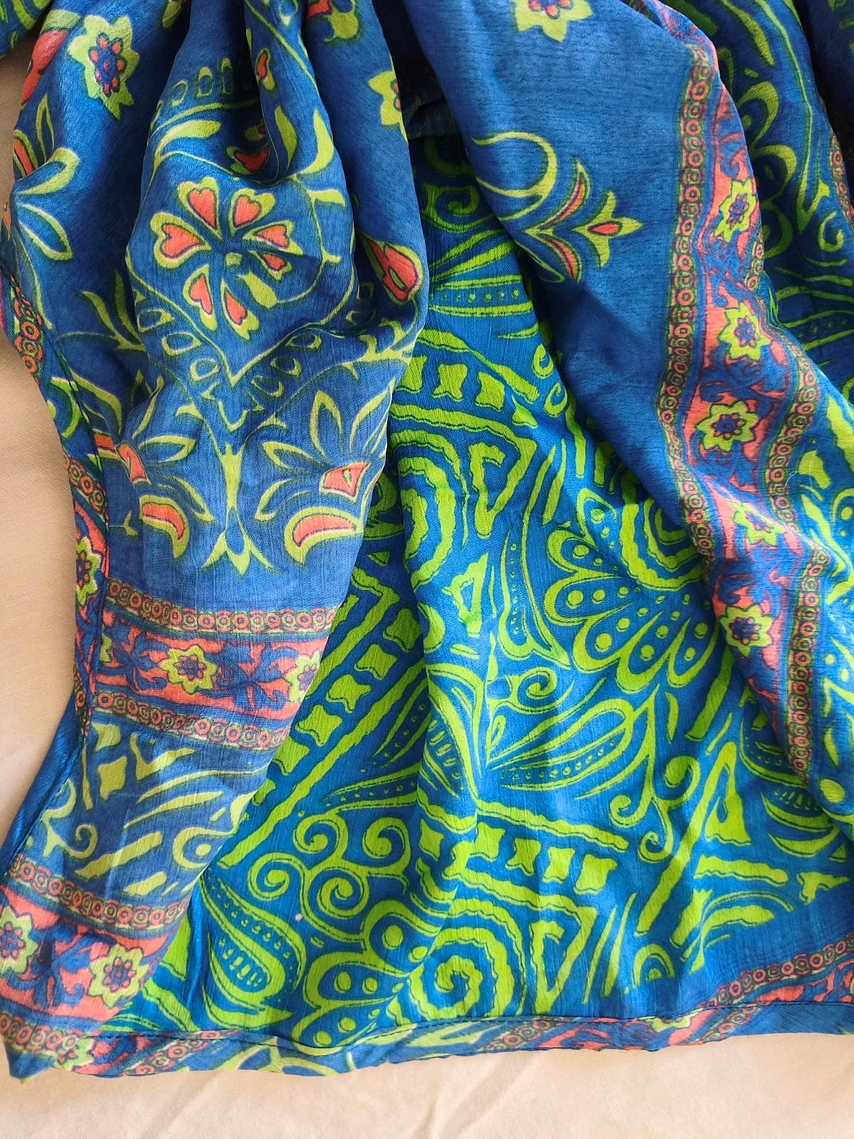 Ilbies Paisley Blu Aħdar Wrap - photo 5