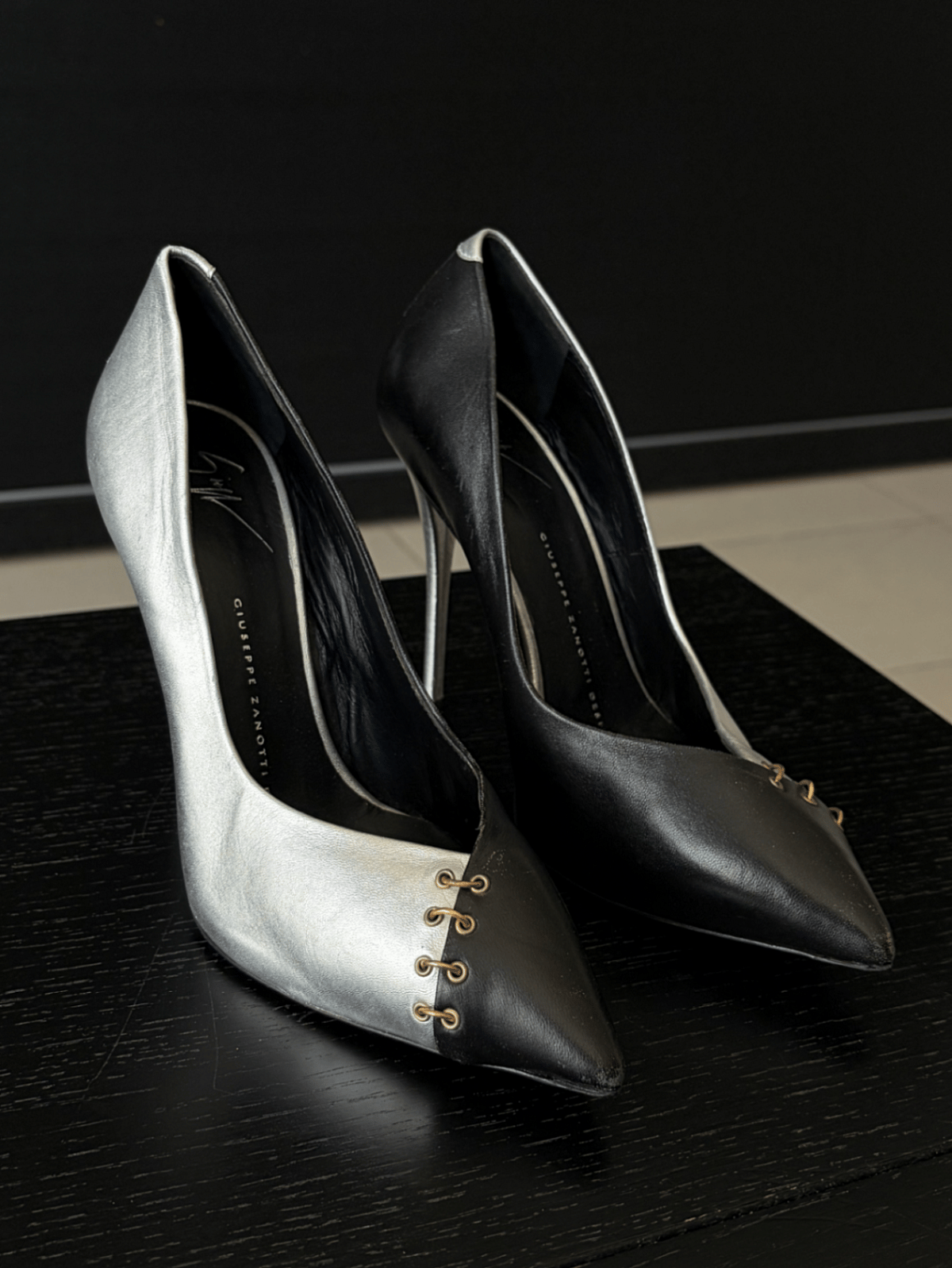 Two-Tone Pointed Toe Stiletto Pumps - photo 7