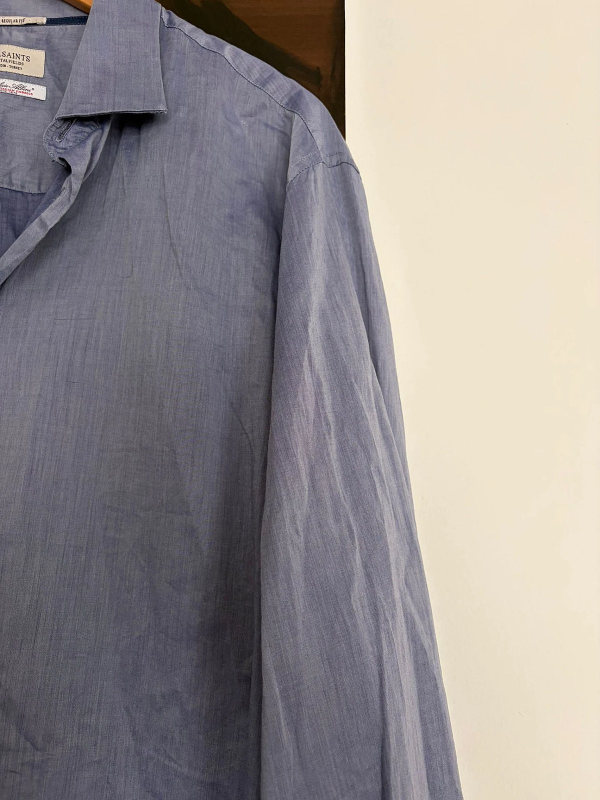 Camicia a maniche lunghe in cotone blu di AllSaints - photo 3