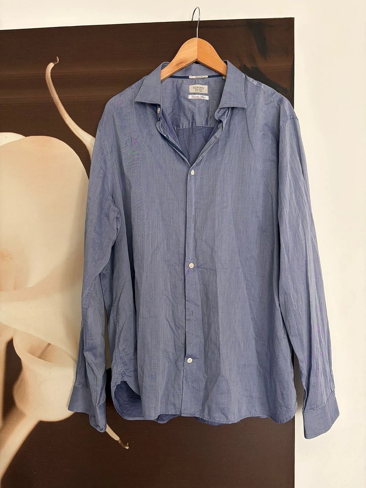 Camicia a maniche lunghe in cotone blu di AllSaints - photo 7