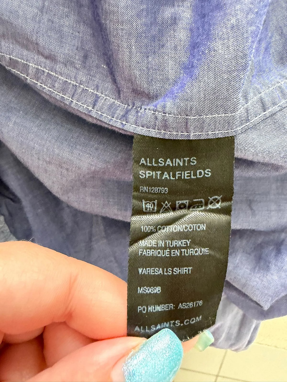 Camicia a maniche lunghe in cotone blu di AllSaints - photo 2