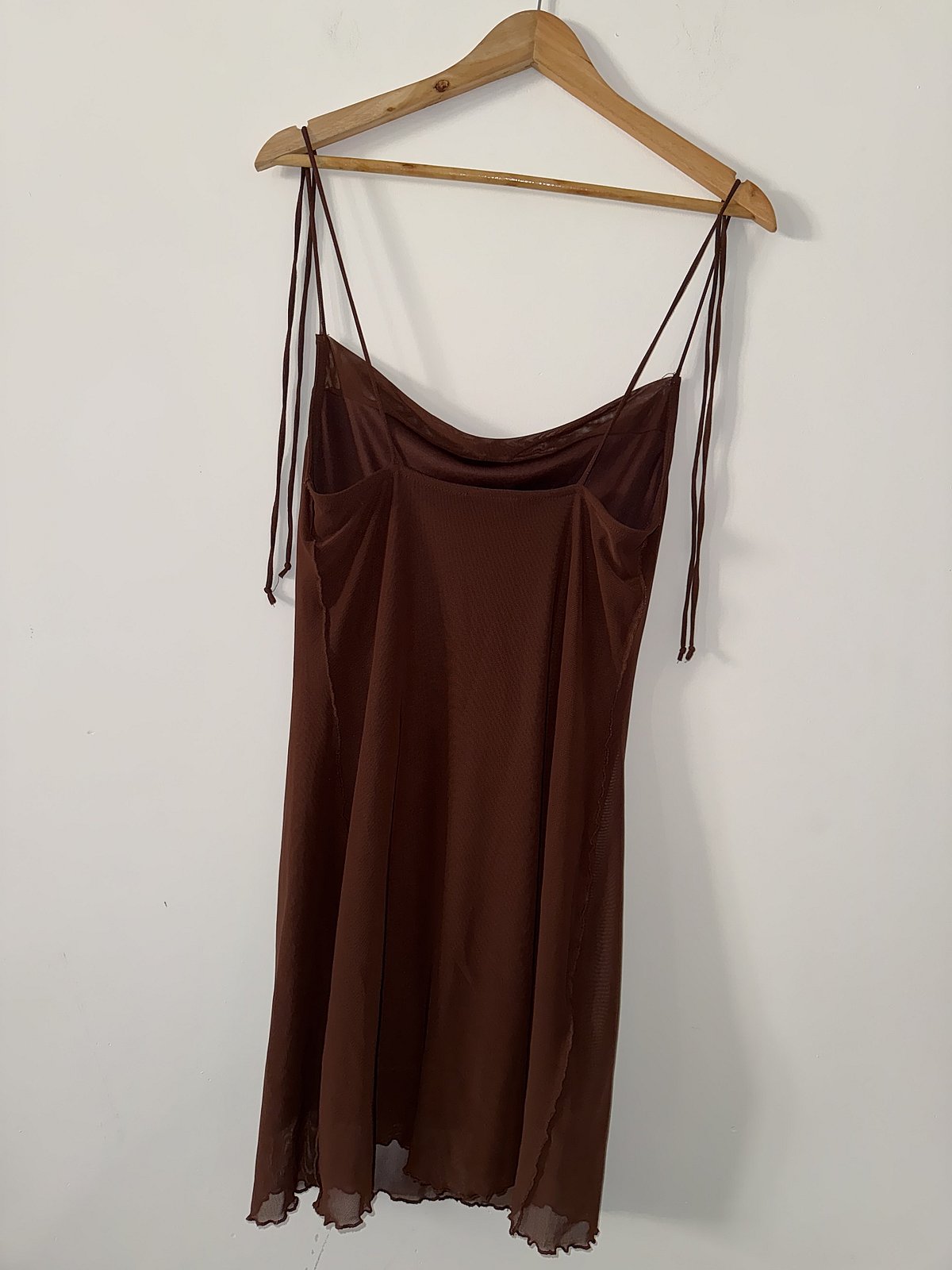 Minivestido de malla marrón transparente - photo 2
