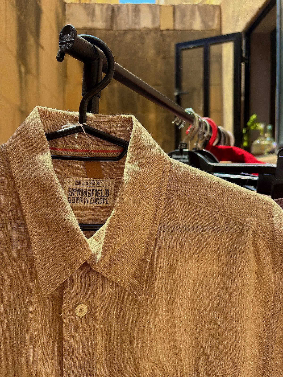 Camicia in lino beige Springfield - photo 2