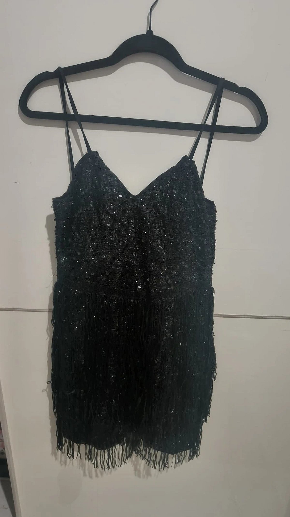 Black Sequin Fringe Dress - photo 2