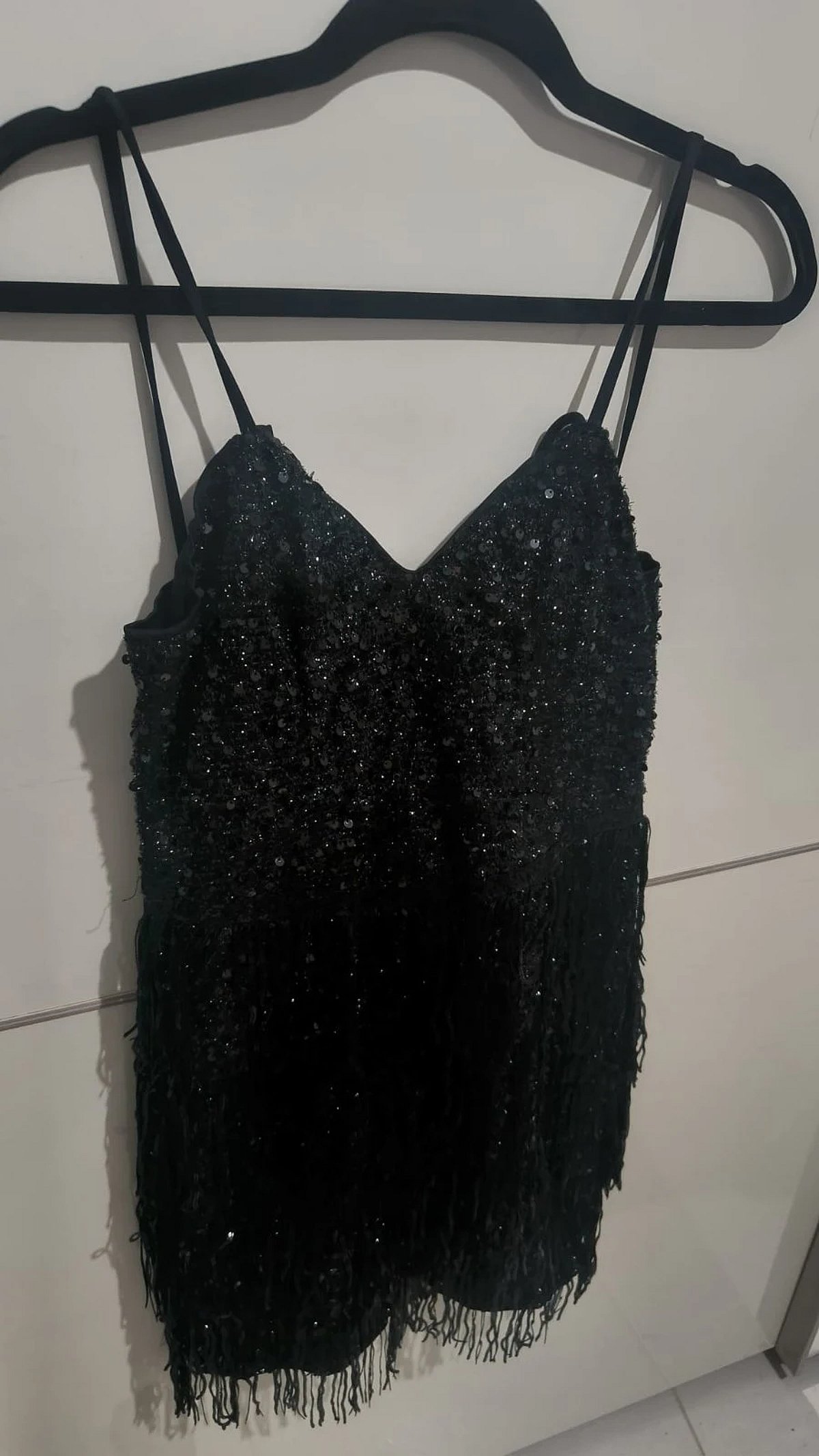 Black Sequin Fringe Dress - photo 3