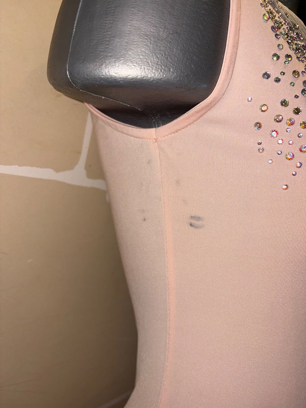 Peach Mesh Plunge Neckline Dress Size M - photo 4