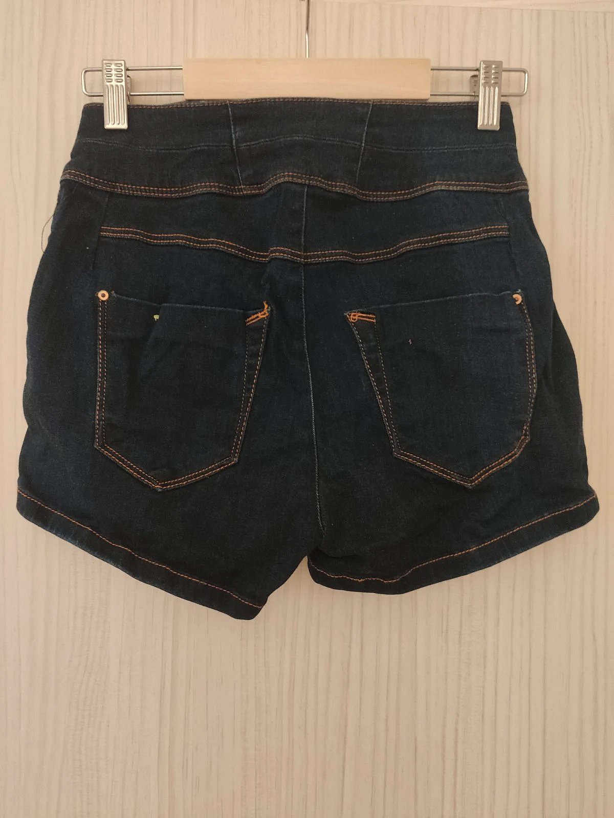 Xorts tal-baħri tad-denim skur b'qadd għoli - photo 2