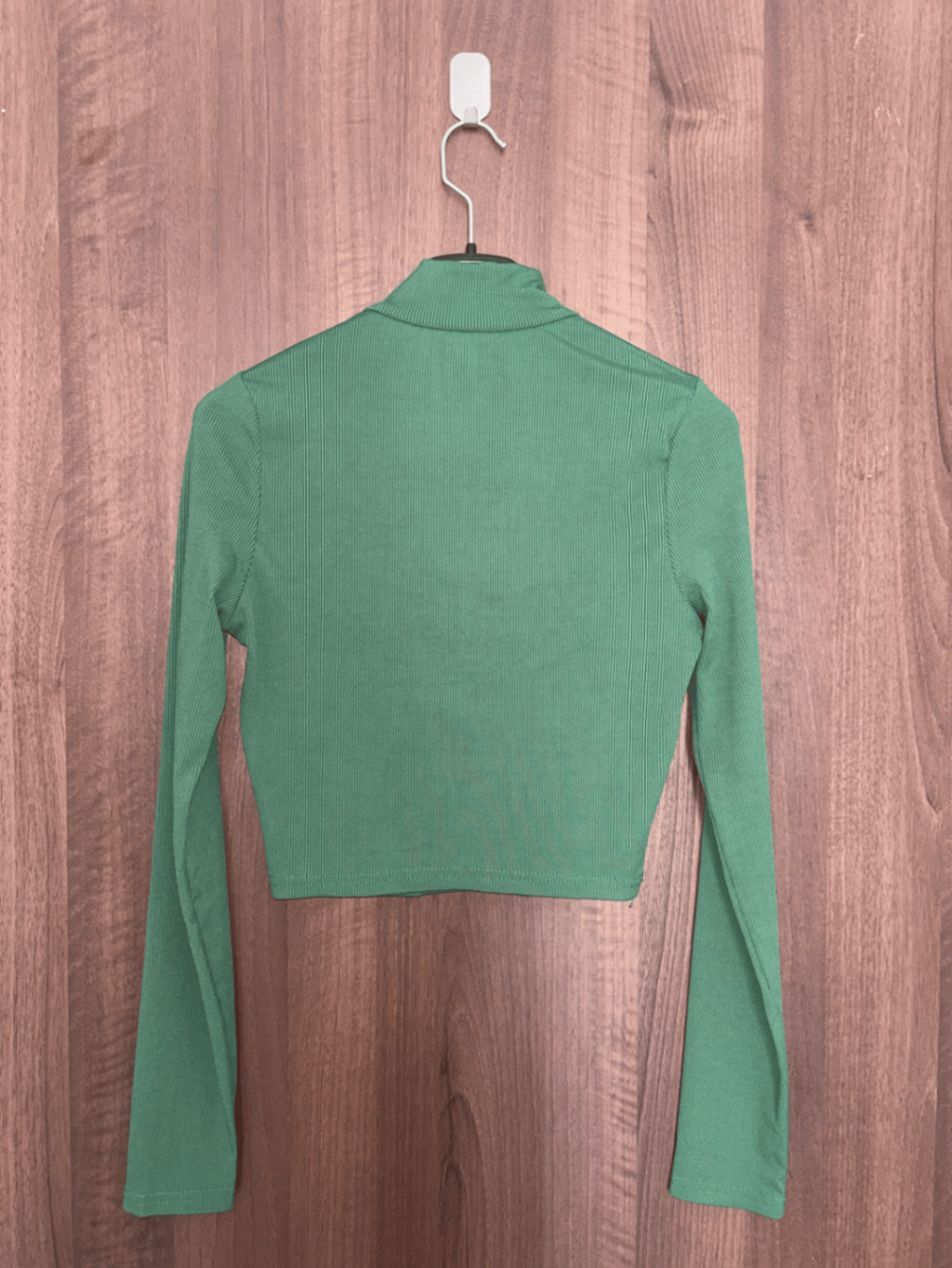 Ribbed Zip Neck Crop Top - photo 2