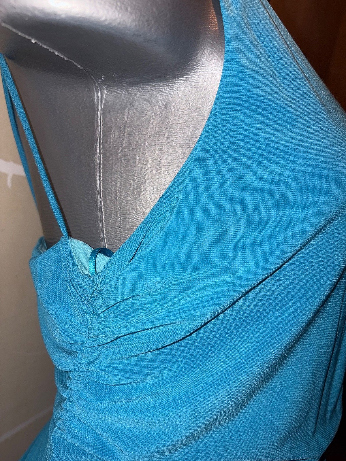 Aqua Blue One Shoulder Dress Size M/L - photo 4