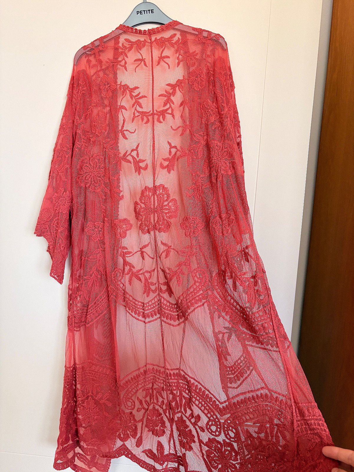Coral Lace Embroidered Kimono - photo 2
