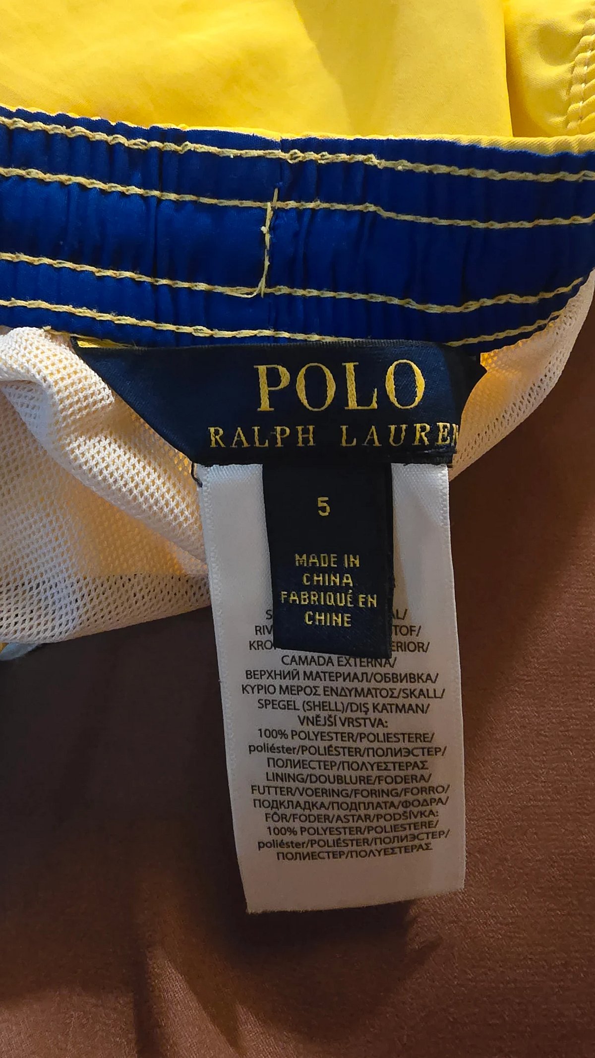 Xorts tal-Għawm Ralph Lauren b'Logo Isfar Irrakkmat - photo 3