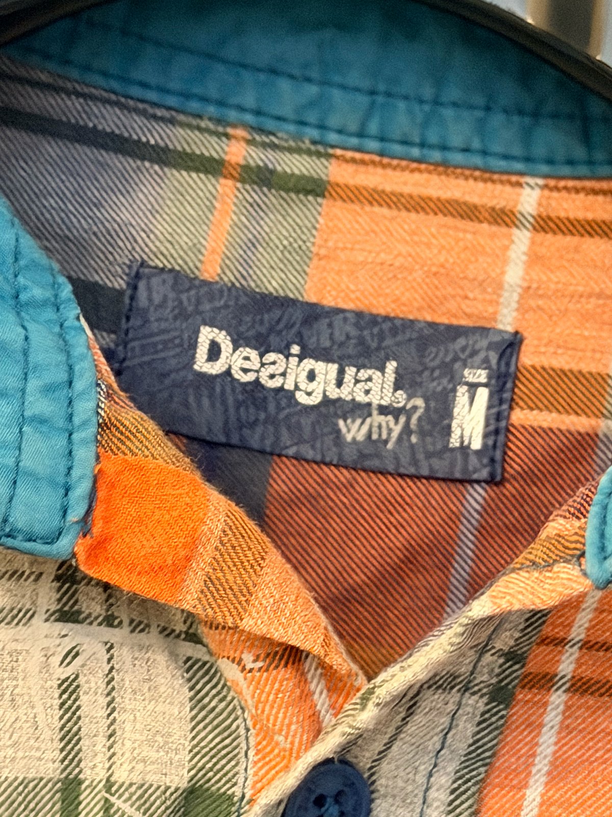 Camicia a quadri arancione con bottoni - photo 2