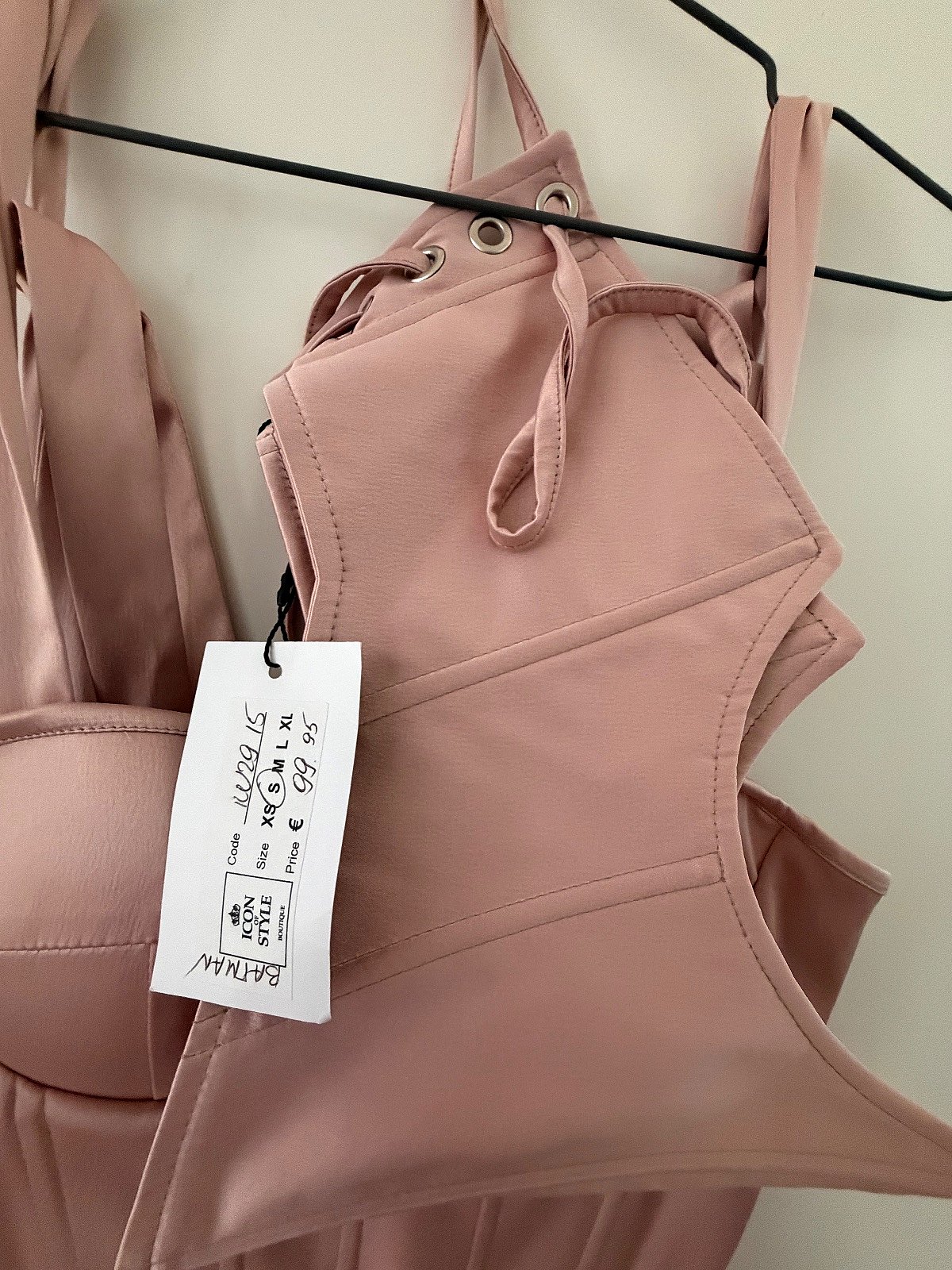 Abito a corsetto in raso rosa antico - photo 2