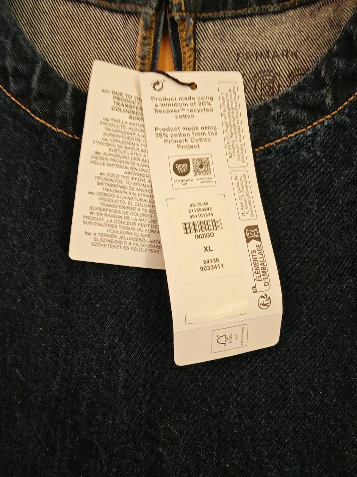 Top sem mangas em ganga com lavagem escura da Primark, novo em folha - photo 2