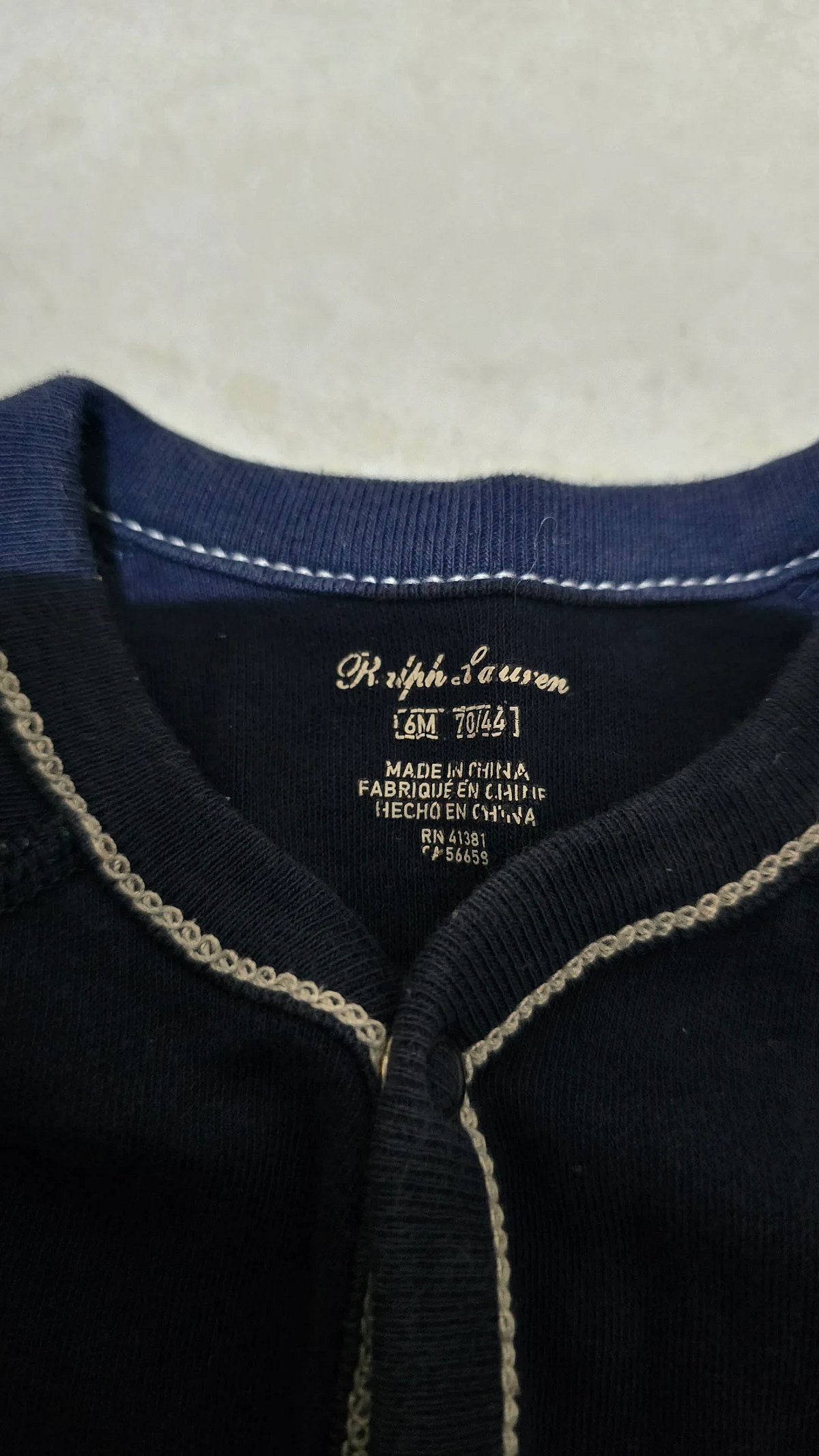 Ralph Lauren Sleepsuit Blu Navy b'Kmiem Twil - photo 3