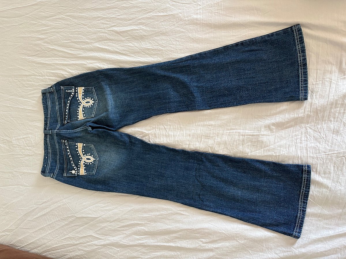 Jeans in denim blu a zampa - photo 2