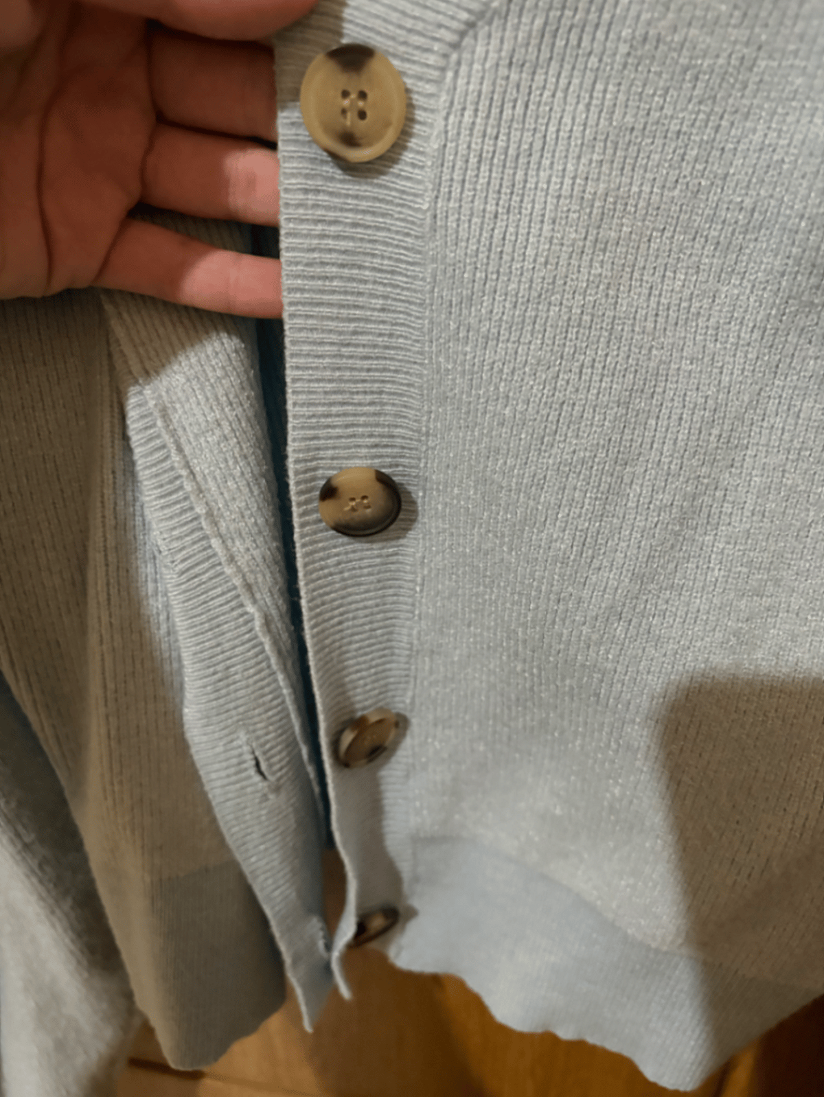 Cardigan a coste azzurro chiaro - photo 2
