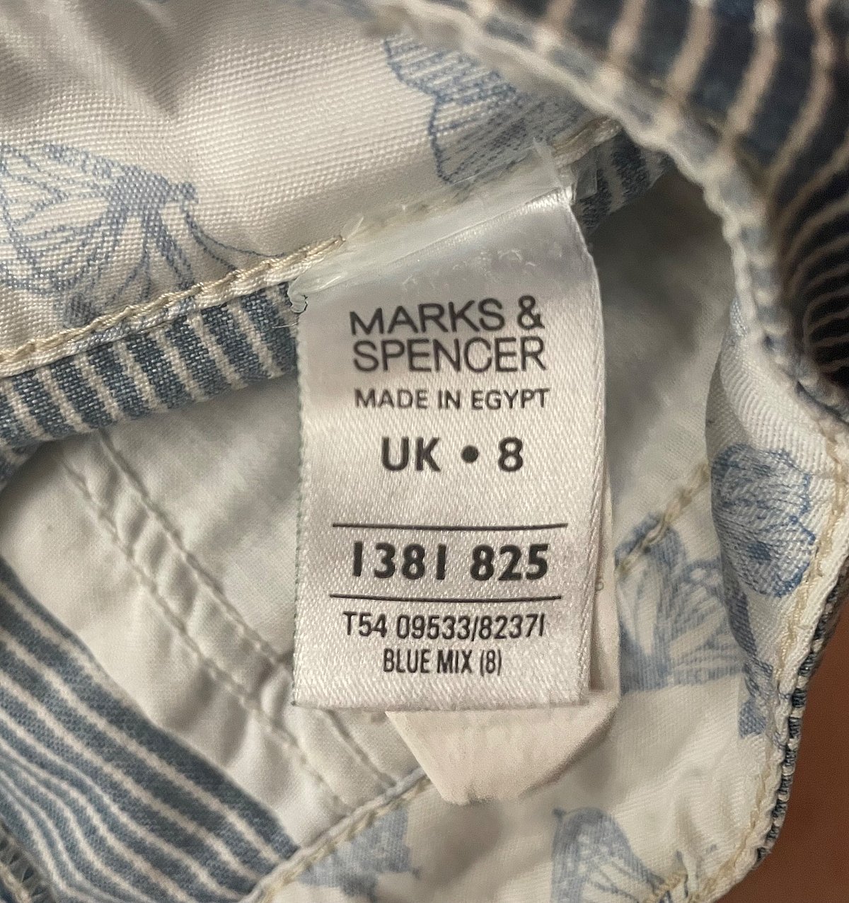 Dbielet Qasira Vintage bi Strixxi Blu u Abjad Kollezzjoni M&S Indigo Daqs UK 8 - photo 3
