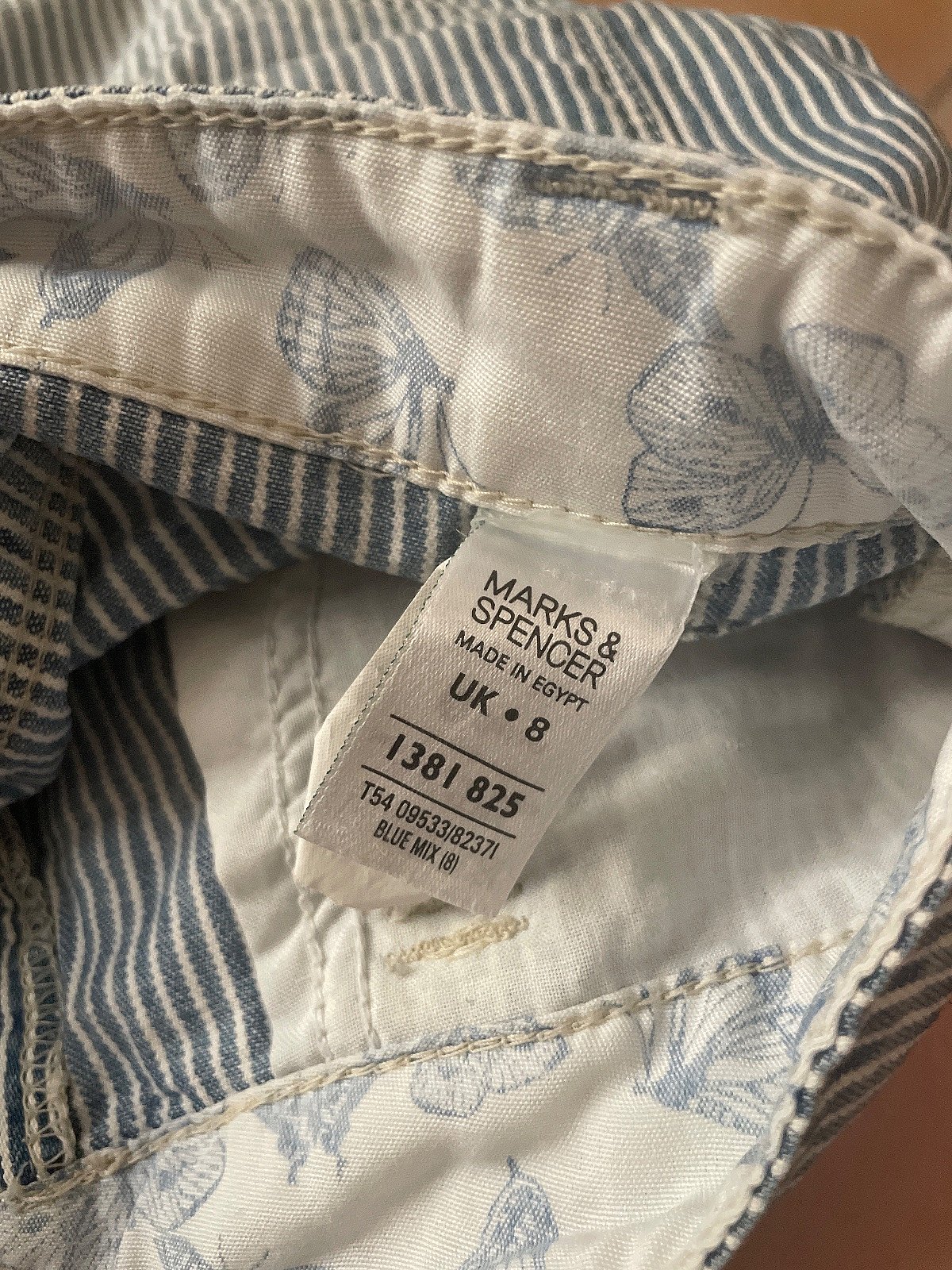 Dbielet Qasira Vintage bi Strixxi Blu u Abjad Kollezzjoni M&S Indigo Daqs UK 8 - photo 4
