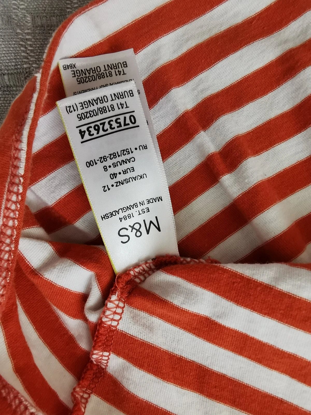 T-Shirt tal-Qoton Strixxat tal-M&S - photo 4