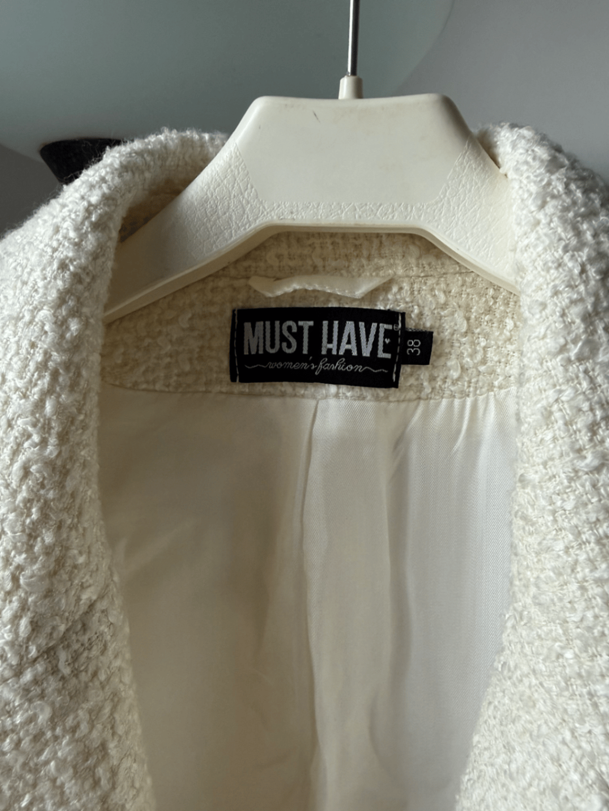 Blazer de malha bouclé creme - photo 2