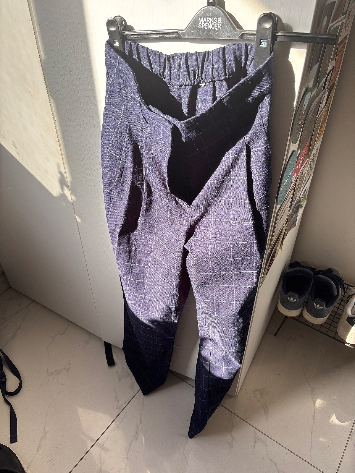 Pantalones a cuadros/de cuadros vichy en azul marino  - photo 3