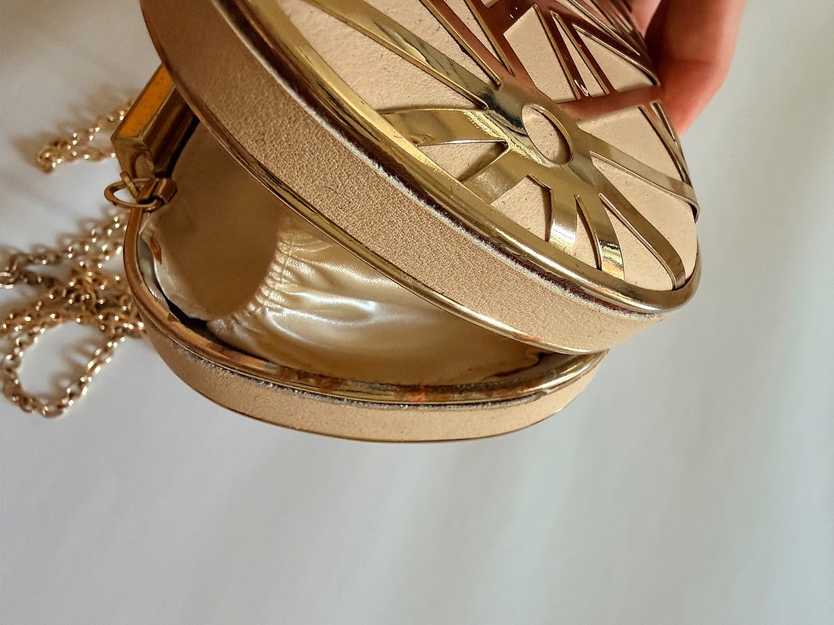 Borża tal-Klaċċ ta' Filgħaxija Art Deco tad-Deheb u x-Champagne – Handbag għat-Tieġ, Festi u Okkażjonijiet - photo 7