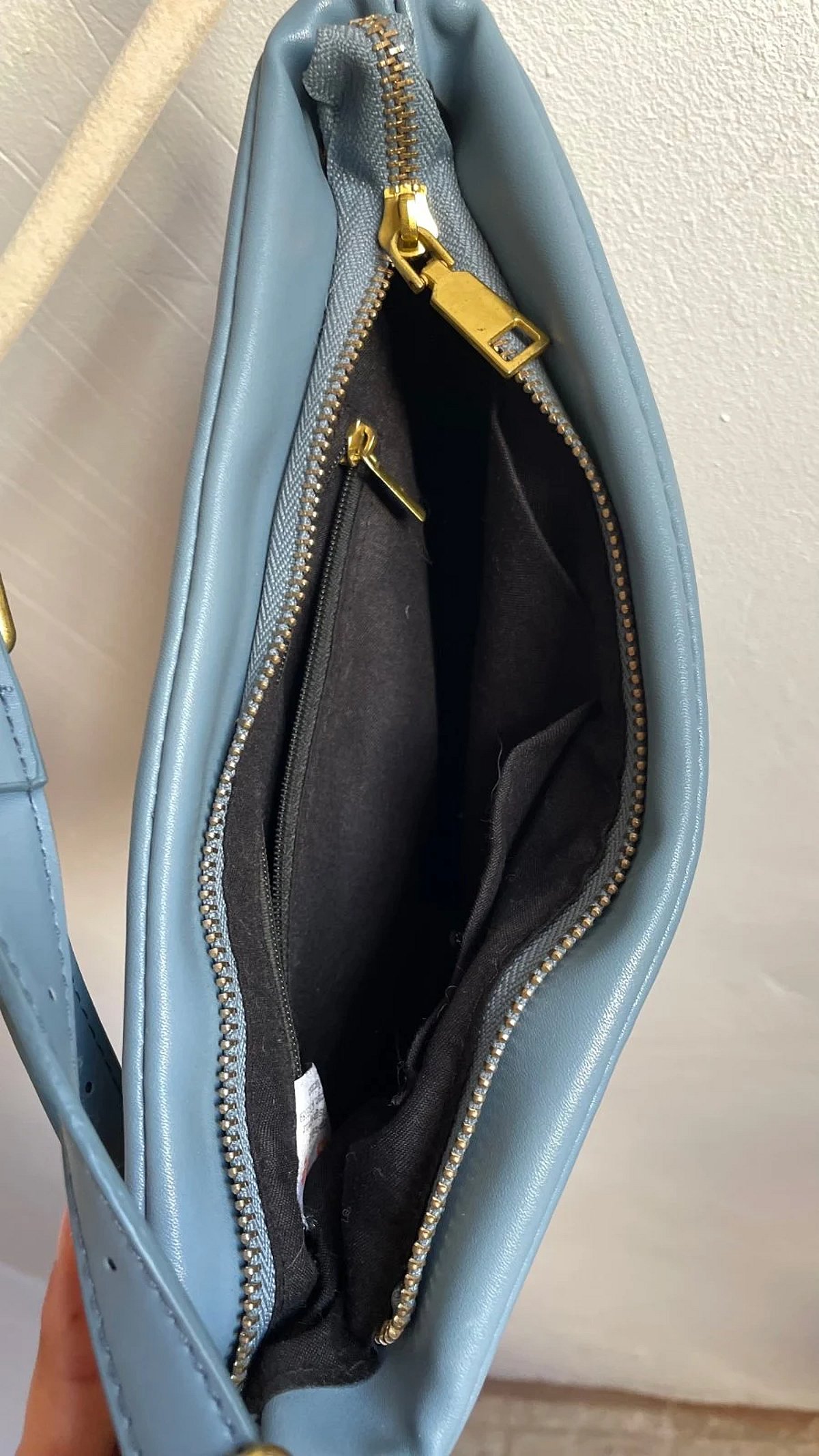 Minimalist Blue Crescent Shoulder Bag - photo 2