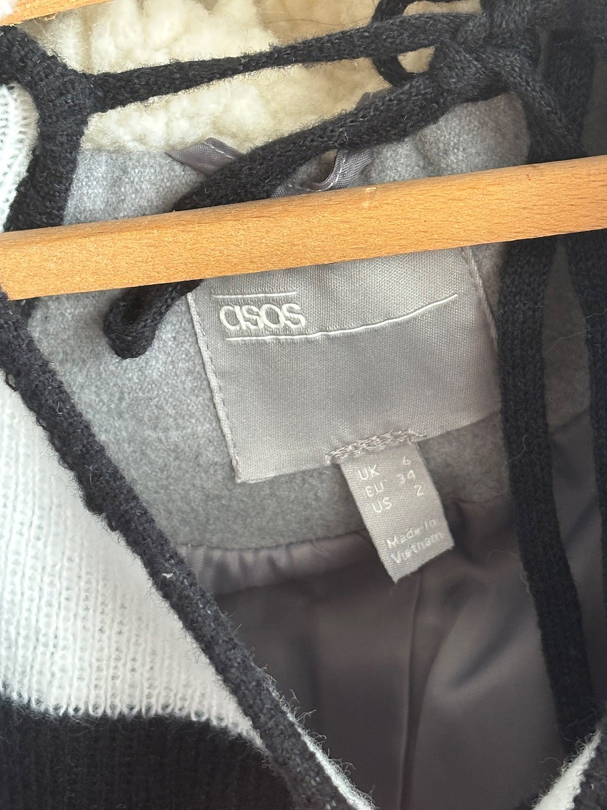 Kowt Duffle Griż tal-ASOS Toggle - photo 2