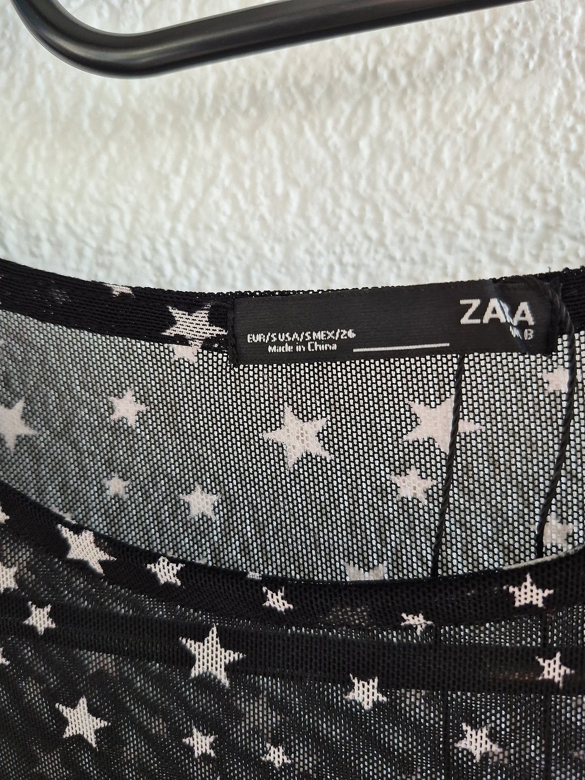 Top de malha com estampado de estrelas pretas da Zara - Transparente, tamanho S - photo 3