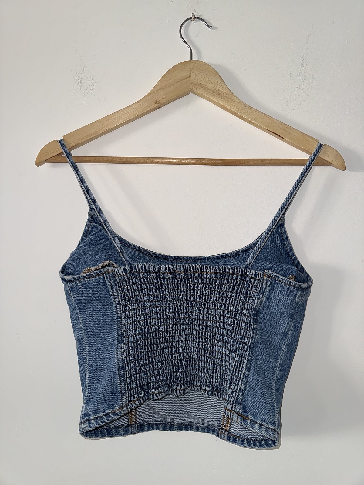 Top de tirantes estilo corsé de denim - photo 2