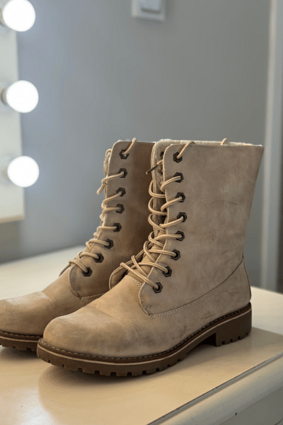 Botas con cordones de imitación de ante — pre-loved on Thrifted.mt