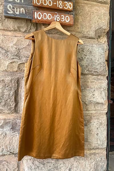 DKNY Sleeveless Shimmering Gold Mini Dress