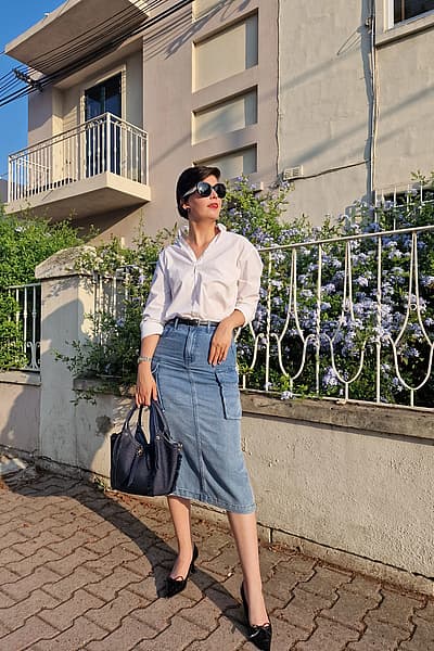 Falda midi cargo de denim by 6IXTY8IGHT — pre-loved on Thrifted.mt