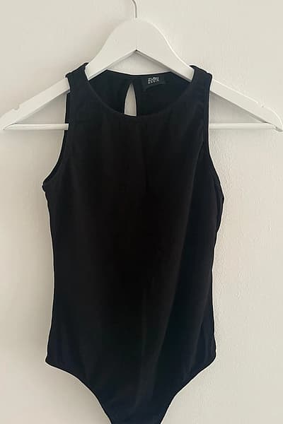 Black Sleeveless Bodysuit