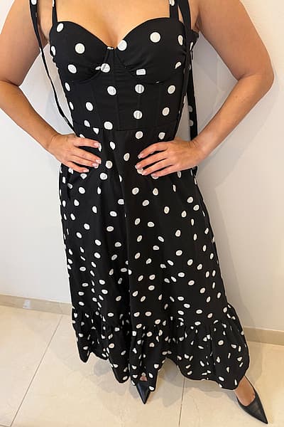 Ilbies midi iswed bil-polka dots by Amisu — pre-loved on Thrifted.mt